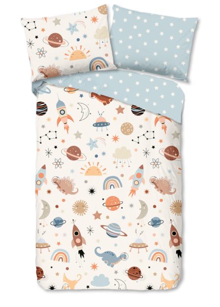 Good Morning Kinderdekbedovertrek "planeten" - Multi - (140x200 cm) - Katoen