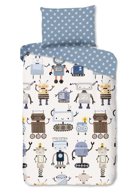 Good Morning Kinderdekbedovertrek "robots" - Multi - (140x200 cm) - Katoen
