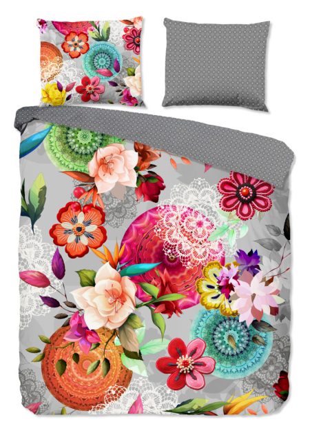 HIP Dekbedovertrek "Mandals en bloemen" - Multi - (200x200/220 cm) - Katoen Flanel