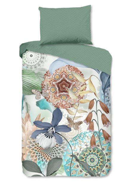 HIP Dekbedovertrek "mandala's en bladeren" - Multi - (140x200 cm) - Katoen Satijn