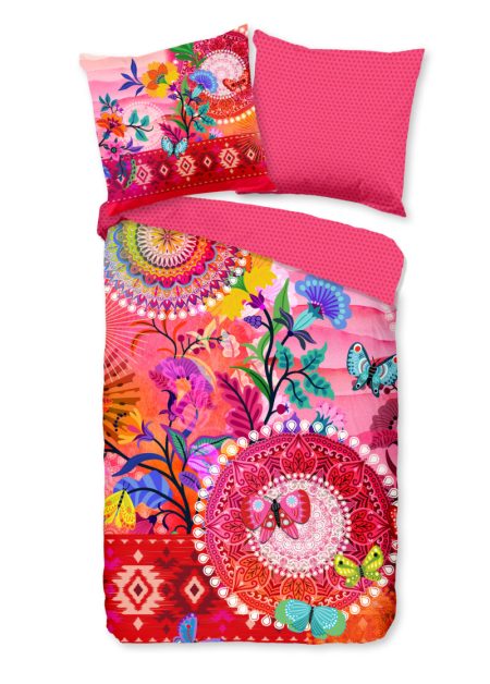 HIP Dekbedovertrek "mandala's en bloemen" - Multi - (135x200 cm) - Katoen Satijn