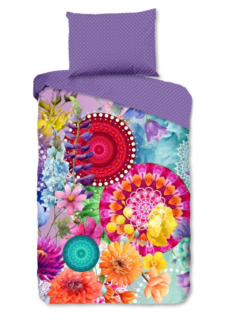 HIP Dekbedovertrek "mandala's en bloemen" - Multi - (140x200 cm) - Katoen Satijn