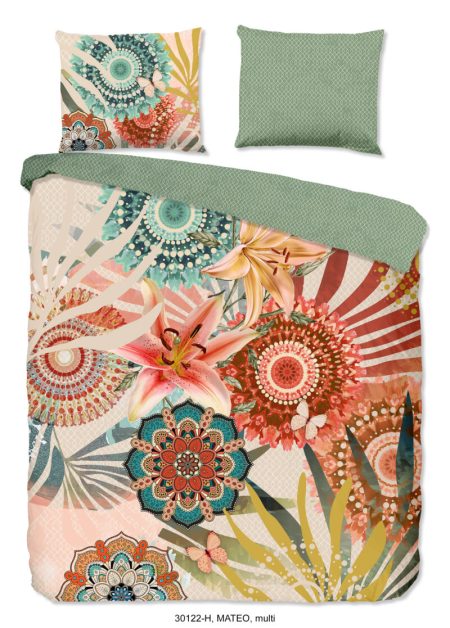 HIP Dekbedovertrek "mandala's en bloemen" - Multi - (200x200/220 cm) - Katoen Satijn