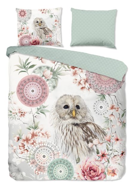 HIP Dekbedovertrek "mandalas & uil" - Wit - (200x200/220 cm) - Katoen Flanel