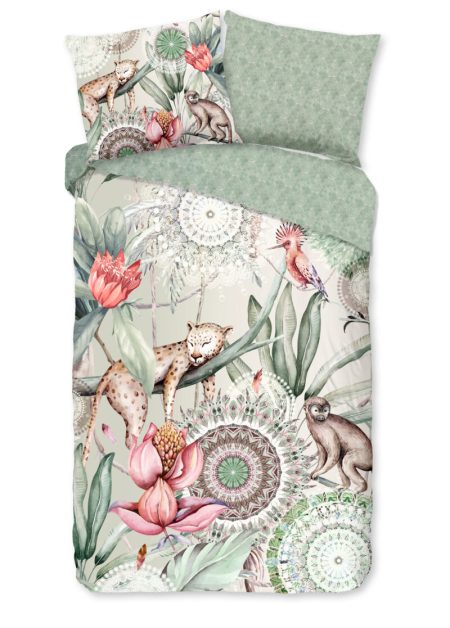 HIP Dekbedovertrek "tropische print en mandala's" - Multi - (140x200/220 cm) - Katoen Satijn