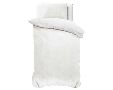 Sleeptime Velvet Uni Dekbedovertrek Wit 140 x 220 cm