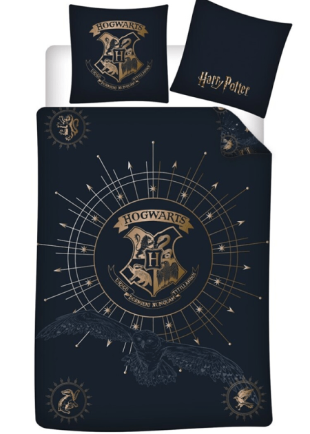 Harry Potter Dekbedovertrek zwart 140 x 200 cm - polykatoen