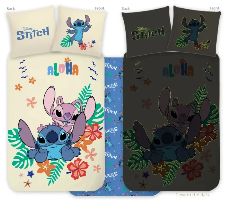 Stitch Peuterdekbedovertrek glow in the dark - 100 x 135 cm - Katoen