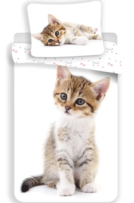 Animal Pictures Dekbedovertrek staande kitten 140 x 200 cm 70 x 90 cm - Katoen