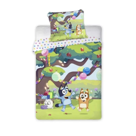 Bluey Peuter dekbedovertrek  party - 100 x 135 cm - Katoen