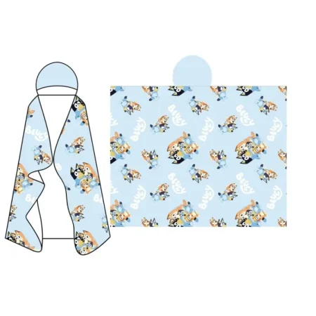 Bluey fleece plaid met capuchon 120 x 150 cm - polyester