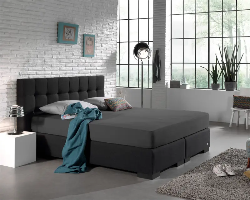 Dreamhouse Dubbel Jersey 220 gr. Hoeslaken Antraciet 160/180 x 200/220 cm - Afbeelding 3
