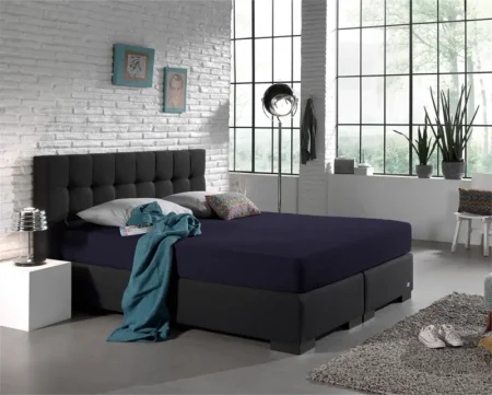 Dreamhouse Dubbel Jersey 220 gr. Hoeslaken Navy 140 x 200/220 cm