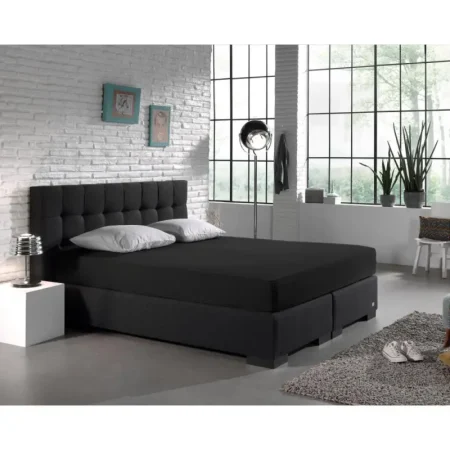 Dreamhouse Dubbel Jersey 220 gr. Hoeslaken Zwart 190/200 x 220/230 cm