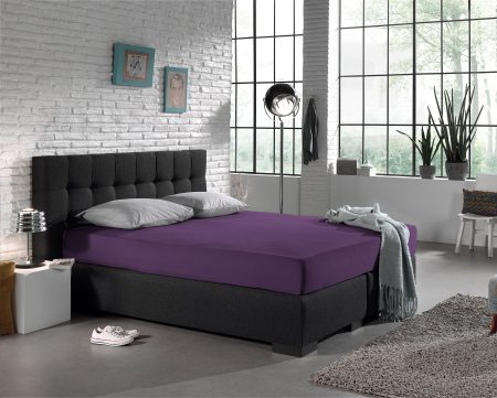 Dreamhouse Enkel Jersey 135 gr. Hoeslaken Paars 80/100 x 200 cm
