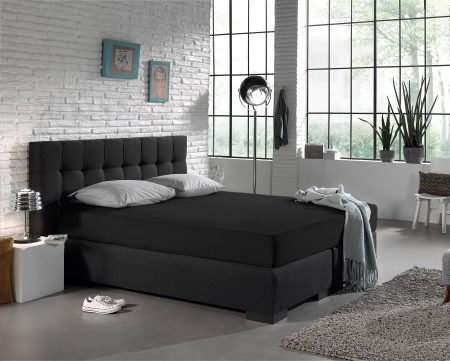 Dreamhouse Enkel Jersey 135 gr. Hoeslaken Zwart 80/100 x 200 cm