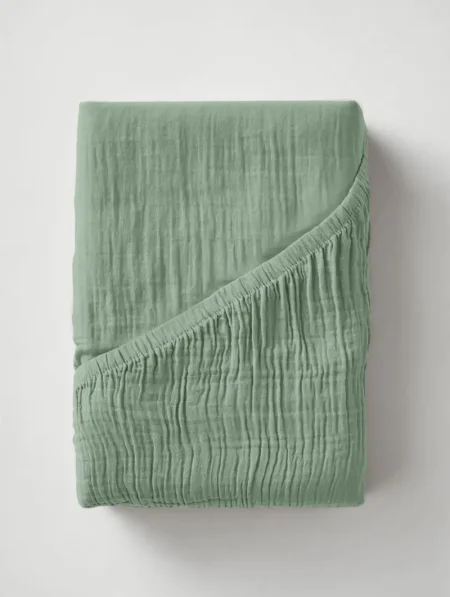Dreamhouse Hoeslaken Mousseline Groen 90 x 200 + 30 cm