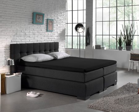 Dreamhouse Jersey Topper Hoeslaken Zwart 190/200 x 200/220 cm