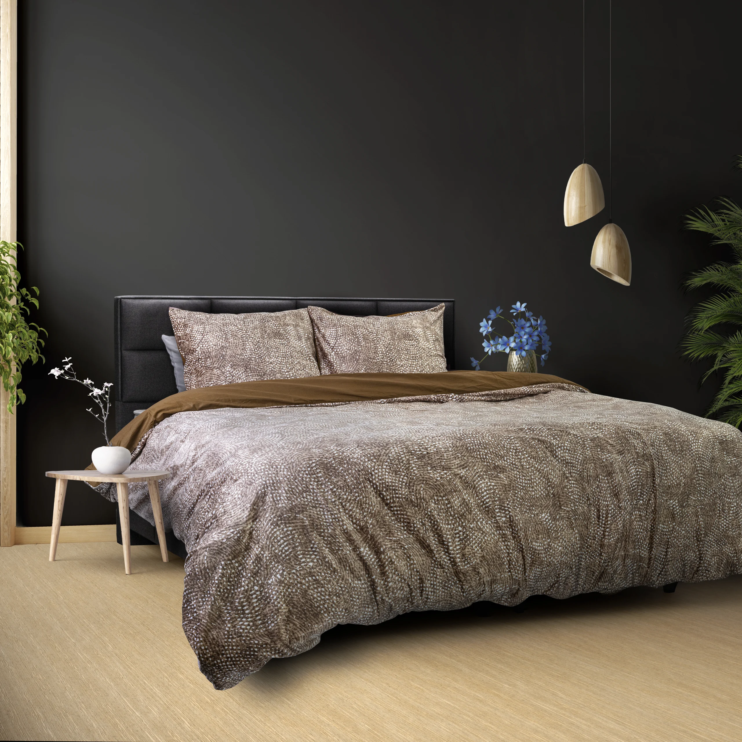 Dreamhouse Signature Velvet Katoen Aria Bruin 200 x 200/220 cm - Afbeelding 2