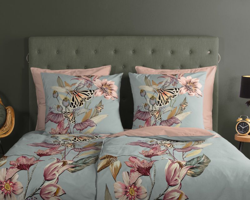 Good Morning Dekbedovertrek "bloemen en vlinders" - Multi - (135x200 cm) - Katoen - Afbeelding 3