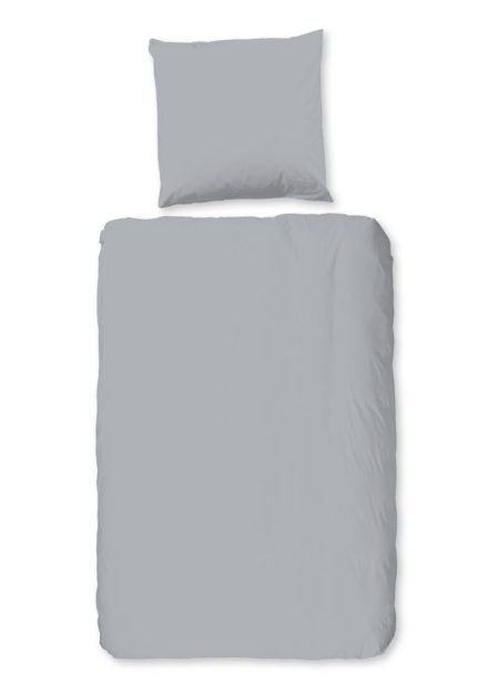 Good Morning Dekbedovertrek "uni dessin" - Zilver - (135x200 cm) - Katoen Flanel