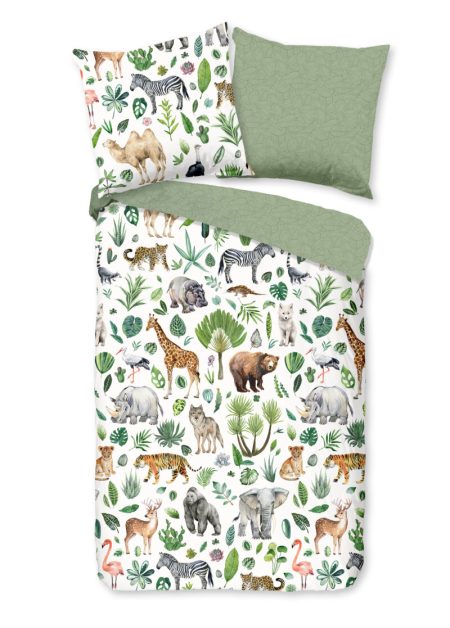 Good Morning Kinderdekbedovertrek "Afrikaanse dieren / big five" - Multi - (135x200 cm) - Katoen