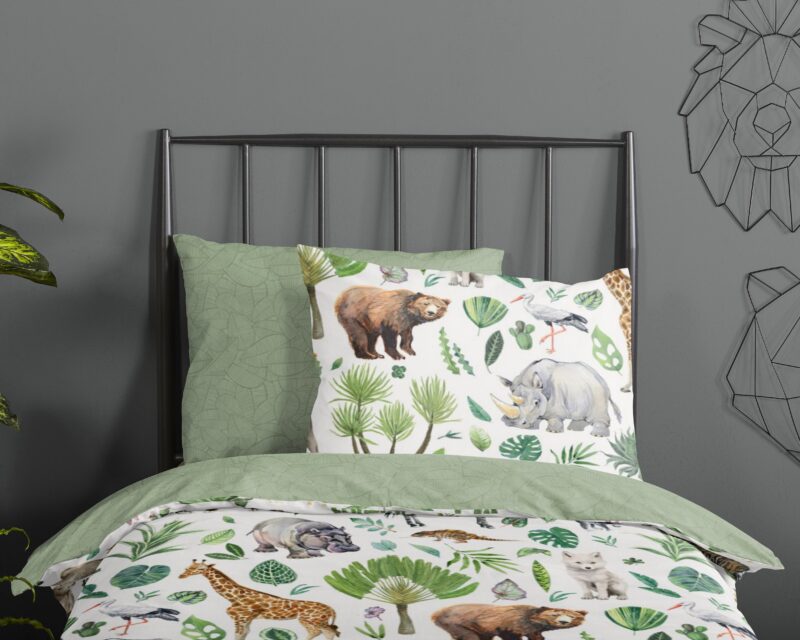 Good Morning Kinderdekbedovertrek "Afrikaanse dieren / big five" - Multi - (140x200/220 cm) - Katoen - Afbeelding 3