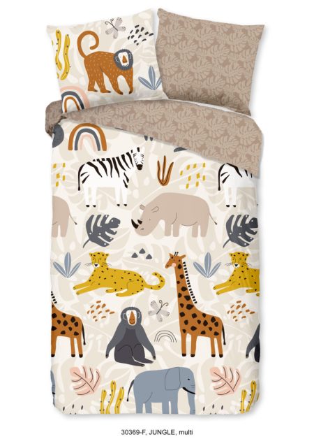 Good Morning Kinderdekbedovertrek "dieren" - Multi - (140x200/220 cm) - Katoen Flanel