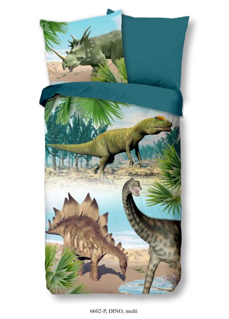 Good Morning Kinderdekbedovertrek "dinosaurussen" - Multi - (135x200 cm) - Katoen