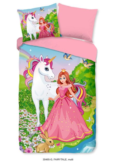 Good Morning Kinderdekbedovertrek "eenhoorn en prinses" - Multi - (140x200/220 cm) - Katoen
