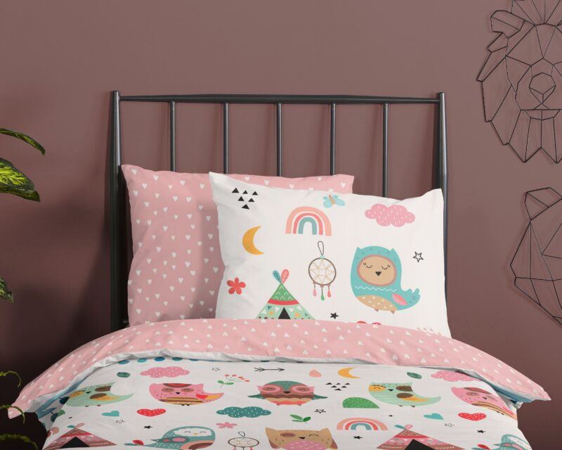 Good Morning Kinderdekbedovertrek "uilen in boho thema" - Multi - (140x200/220 cm) - Katoen - Afbeelding 3