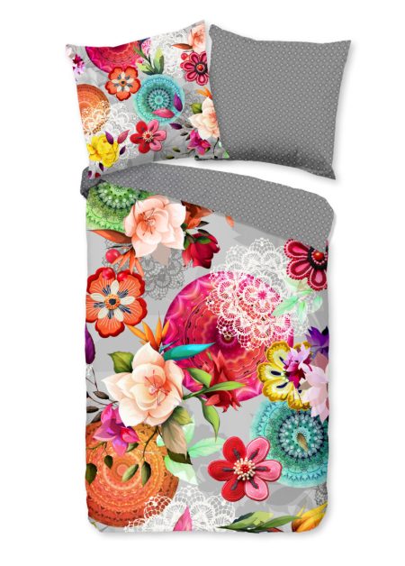 HIP Dekbedovertrek "Mandals en bloemen" - Multi - (135x200 cm) - Katoen Flanel