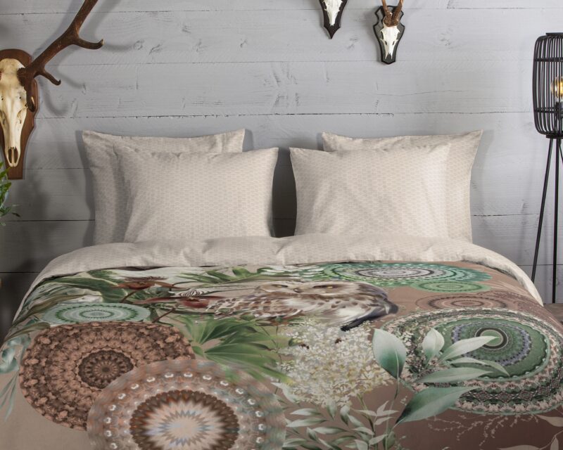 HIP Dekbedovertrek "mandala's en uil" - Multi - (140x200 cm) - Katoen Flanel - Afbeelding 3