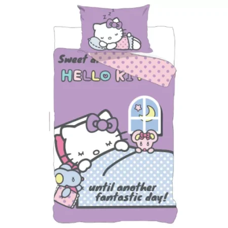 Hello Kitty sleepy Dekbedovertrek 100x135 cm, 40x60 cm - katoen