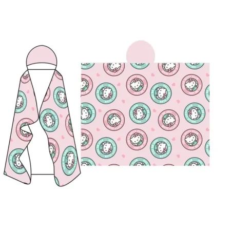 Hello Kitty fleece plaid met capuchon 120 x 150 cm - polyester
