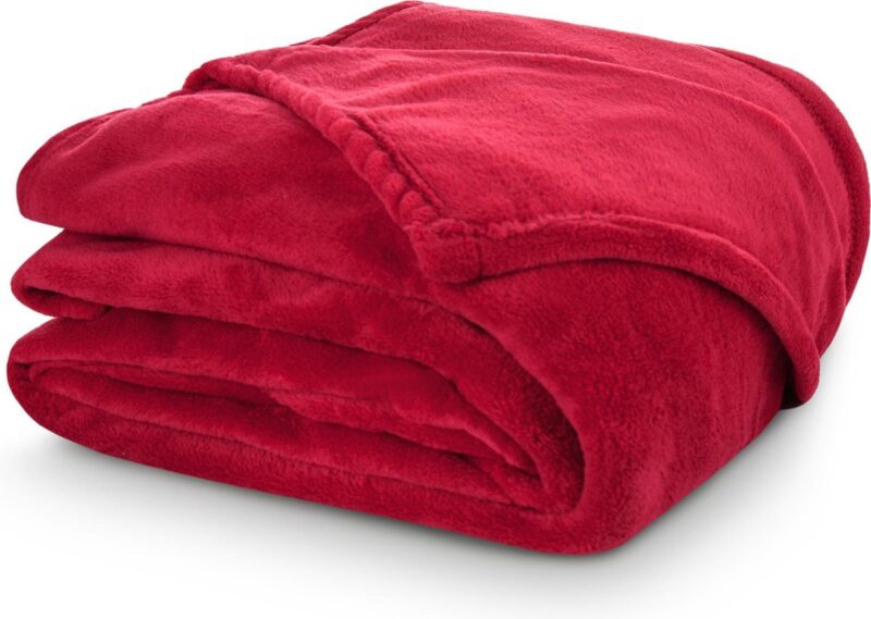 In Home fleeceplaid rood 150x200cm polyester