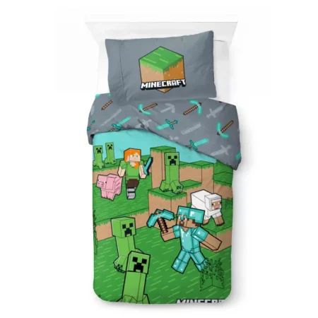 Minecraft Dekbedovertrek animals and mobs - 140 x 200 cm - katoen