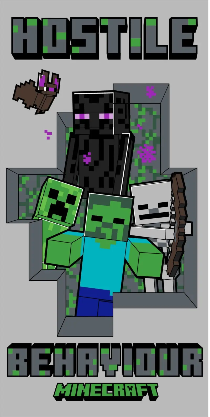Minecraft Strandlaken Hostile 70 x 140 cm
