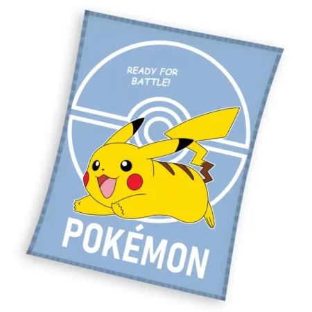Pokemon fleece deken starters battle lichtblauw 110 x 140 cm