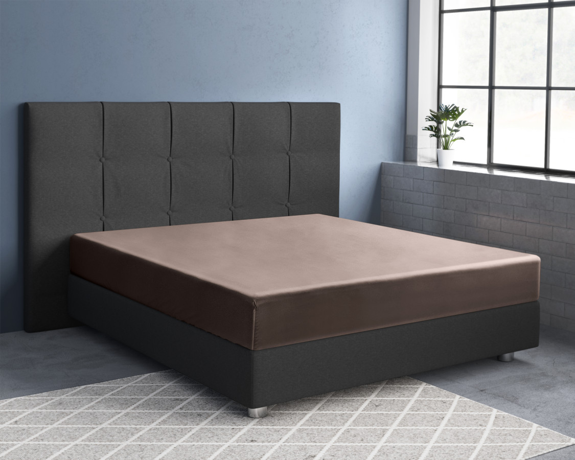 Primaviera Deluxe Satijnen Hoeslaken Taupe 200 x 220 cm