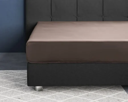 Primaviera Deluxe Satijnen Hoeslaken Taupe 70 x 200 cm