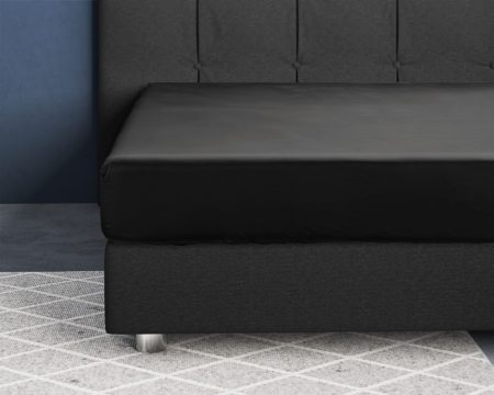 Primaviera Deluxe Satijnen Hoeslaken Zwart 200 x 220 cm