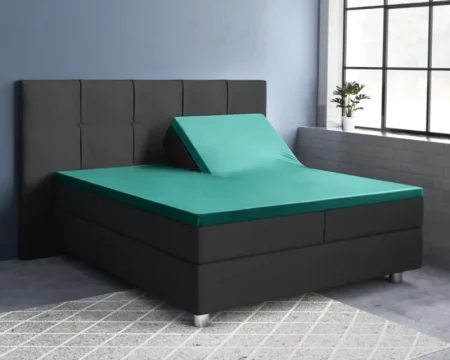 Primaviera Deluxe Splittopper Satijn Hoeslaken Donker Groen 160 x 200 cm