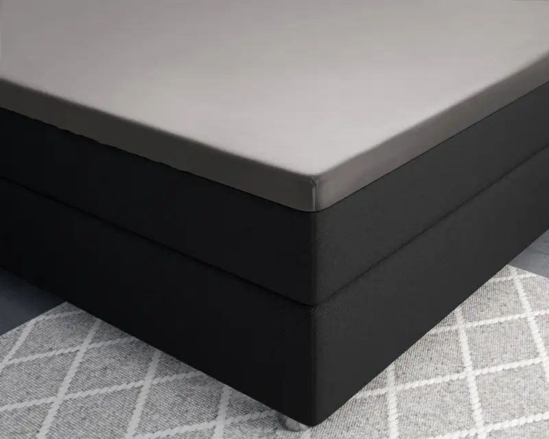 Primaviera Deluxe Splittopper Satijn Hoeslaken Grijs 160 x 200 cm - Afbeelding 3