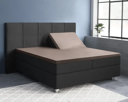 Primaviera Deluxe Splittopper Satijn Hoeslaken Taupe 180 x 200 cm