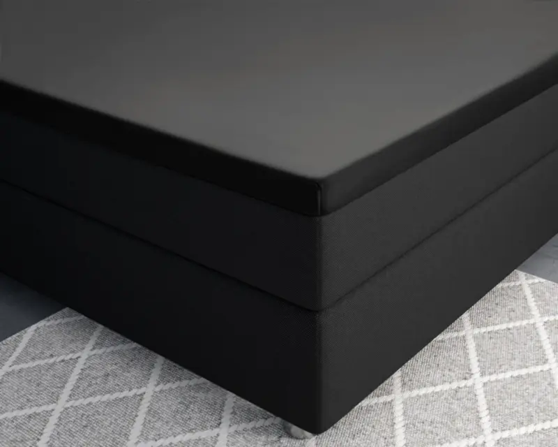 Primaviera Deluxe Splittopper Satijn Hoeslaken Zwart 180 x 220 cm - Afbeelding 3