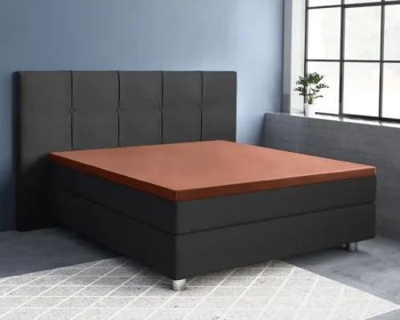 Primaviera Deluxe Topper Satijn Hoeslaken Bruin 90 x 200 cm