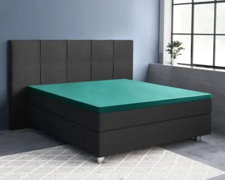 Primaviera Deluxe Topper Satijn Hoeslaken Donker Groen 160 x 200 cm