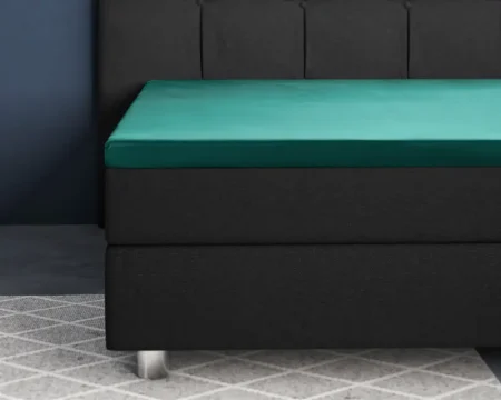 Primaviera Deluxe Topper Satijn Hoeslaken Donker Groen 90 x 200 cm