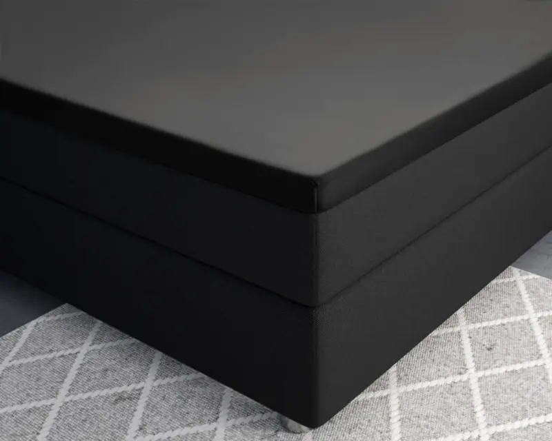 Primaviera Deluxe Topper Satijn Hoeslaken Zwart 140 x 200 cm - Afbeelding 3